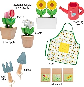 Wooden Toy Gardening Center Indoor/Outdoor Playset - 22 Wooden Pc