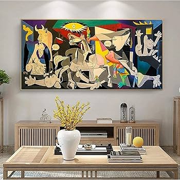 Amazon.co.jp: ピカソの有名なゲルニカキャンバス絵画インテリア複製