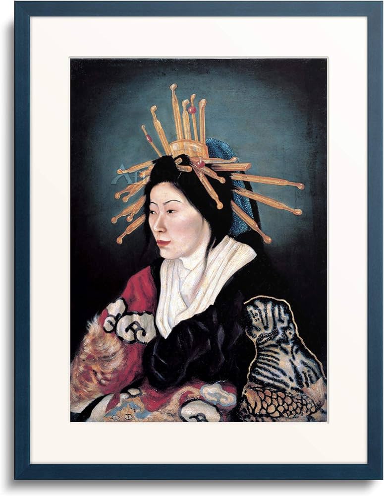 高橋惟一 真作 「花」油彩3号 スイスで活躍 評価1号23万円 古径製額縁