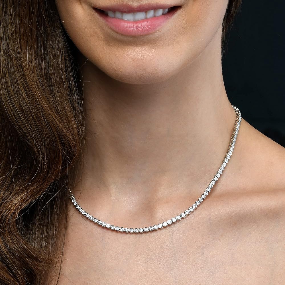 Amazon | Diamond Treats 925スターリングシルバー テニスネックレス