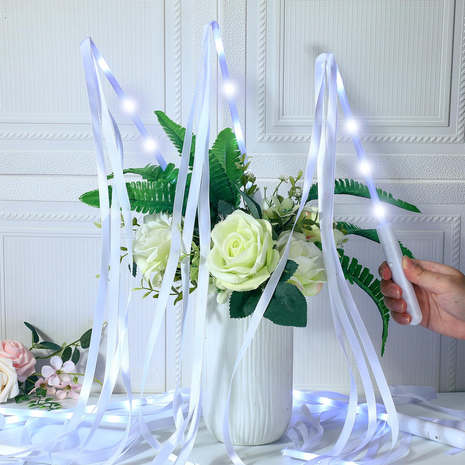 Amazon.co.jp: Lenwen 光るリボンスティック 長さ2フィート ダンス