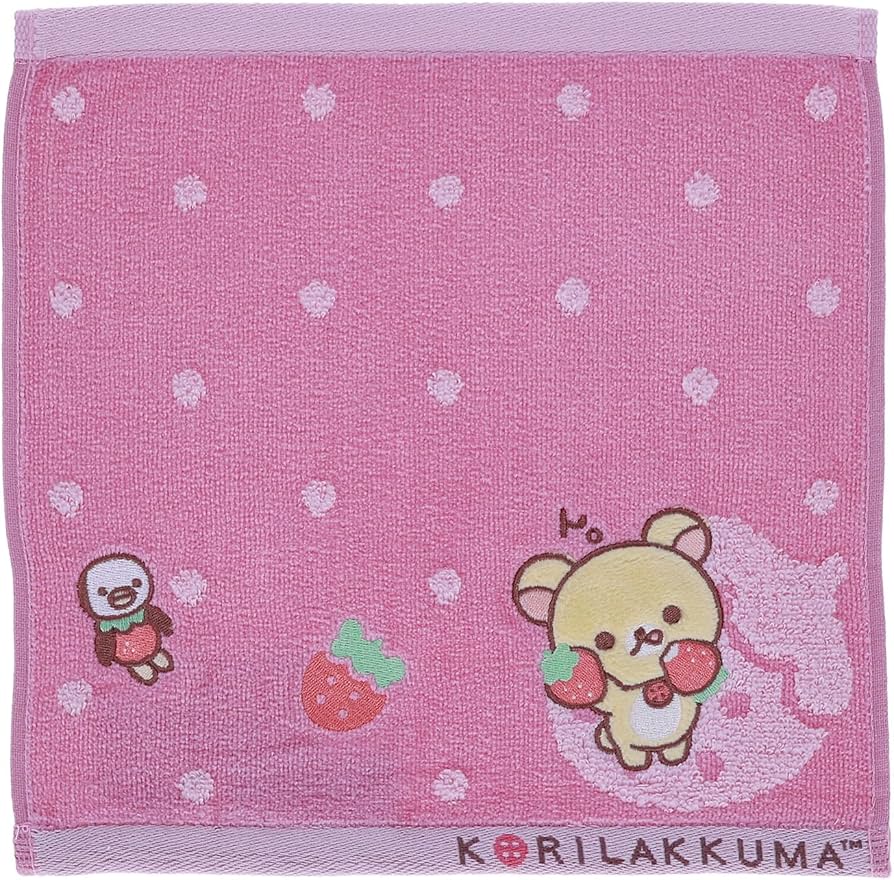 Amazon｜リラックマ[ミニタオル]シャーリングハンカチタオル/いちご