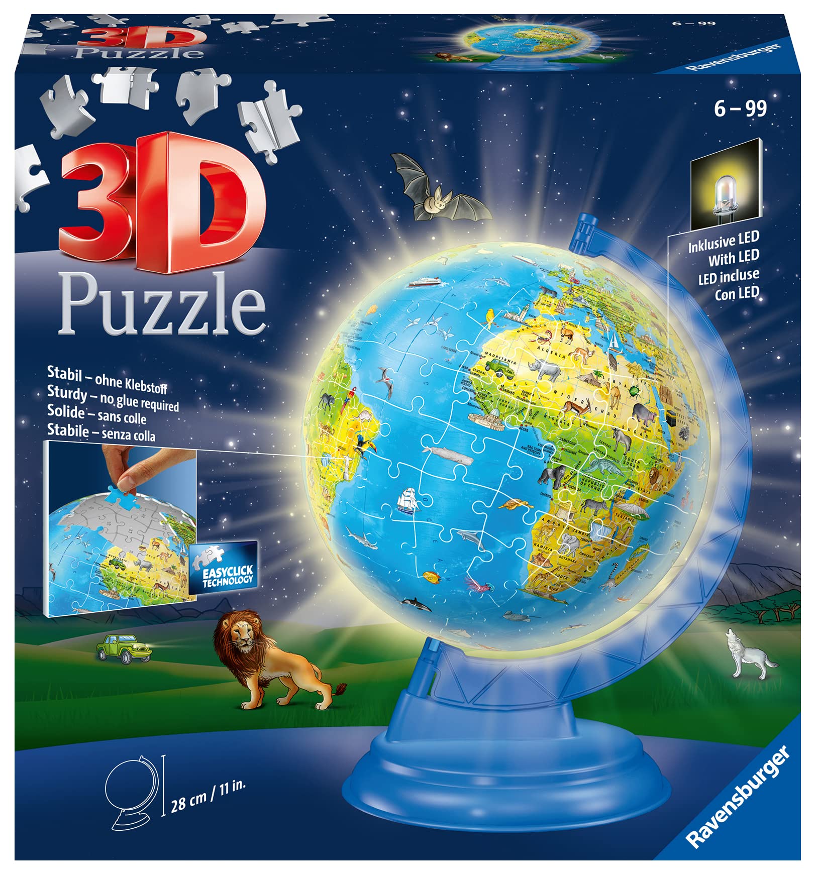 Amazon.com: Ravensburger Children's Globe Night Edition 3D Jigsaw