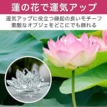Amazon.co.jp: HAMILO 蓮の花 クリスタルオブジェ 風水 ロータス 開運