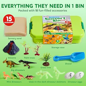 Amazon.com: JOVA Klever Kits Dinosaurs Sensory Bin Toys for