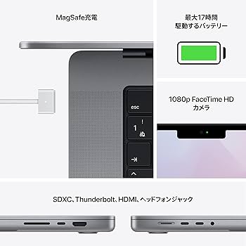 Amazon.co.jp: Apple 2021 MacBook Pro (14インチ, 10コアCPUと16コア