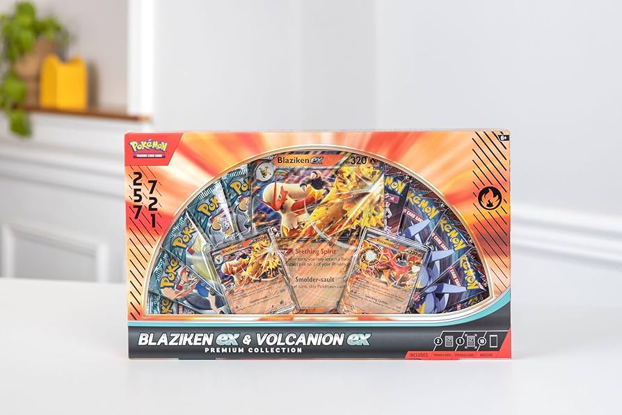 Amazon.com: Pokémon TCG: Blaziken ex & Volcanion ex Premium