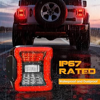 Amazon | スモークレンズ LEDテールライト 2007-2018 ジープラングラー