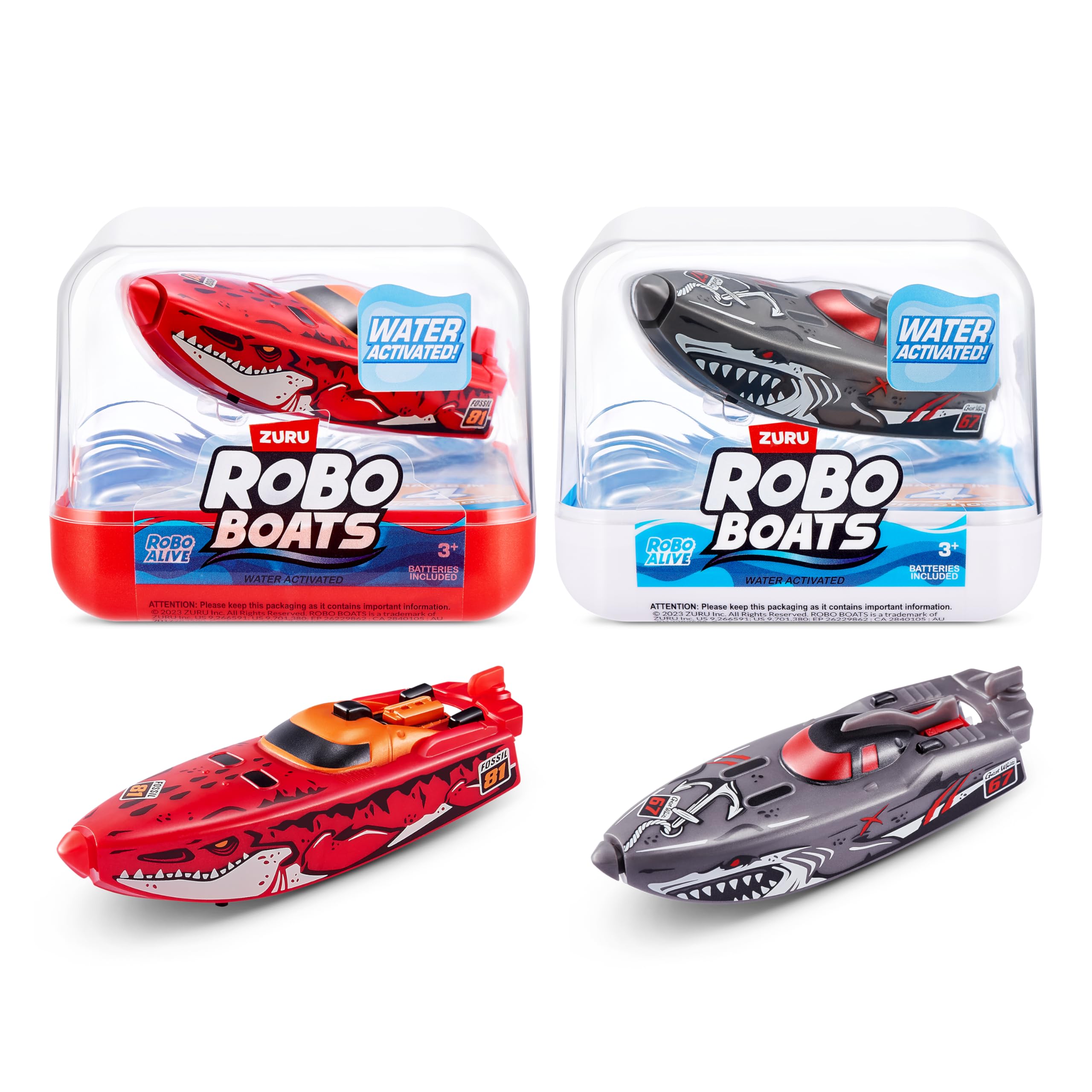 Amazon.com: Robo Alive Robo Boats, White Shark & Dino Shark, 2