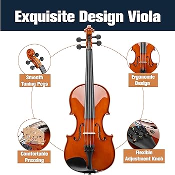 Amazon.com: Mendini by Cecilio 12-Inch Solid Wood Viola Set for