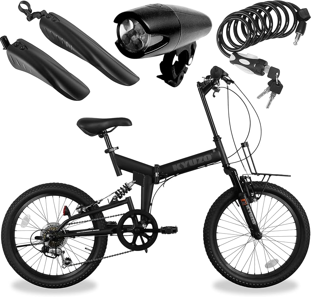 Amazon | 折りたたみセミファットバイク 20インチ 6段 前後サス
