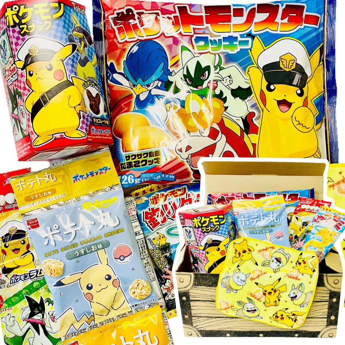 Amazon | 宝箱入り！ 今だけおまけ付き！ ポケモン お菓子 6種類 合計6