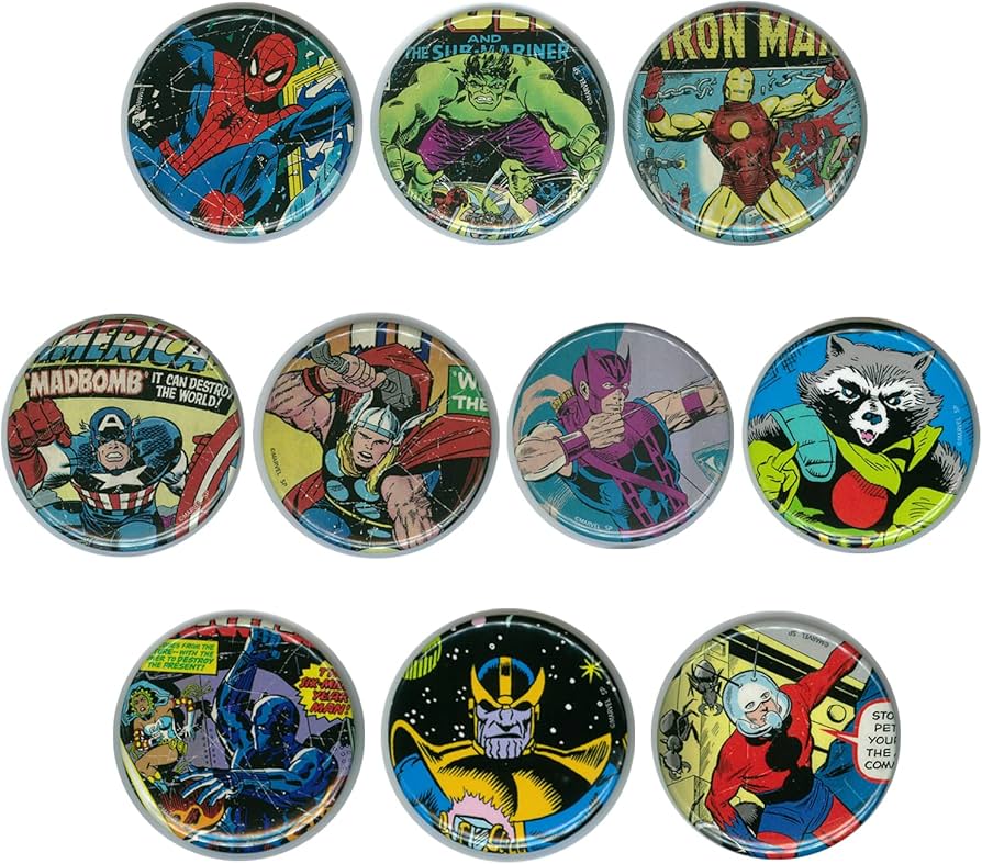 Amazon.co.jp: MARVEL マーベル ボックスセット 10種 缶バッジ : おもちゃ