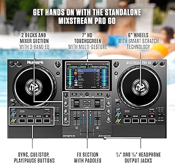 Amazon.com: Numark Mixstream Pro Go Portable DJ Controller with