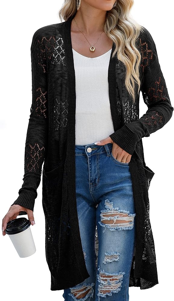 GRECERELLE Womens Lightweight Longer Length Cardigans Long Sleeve