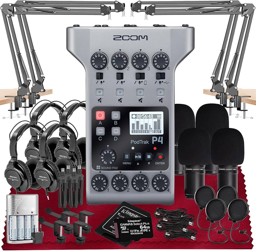 Amazon.com: Zoom PodTrak P4 Portable Multitrack Podcast Recorder