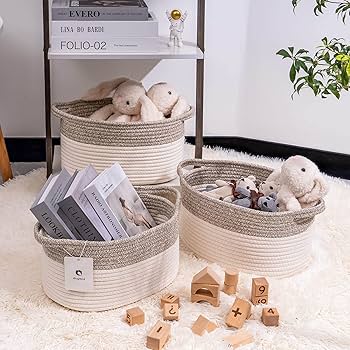 Amazon.com: laughbird Medium and Large Woven Basket//With Handle