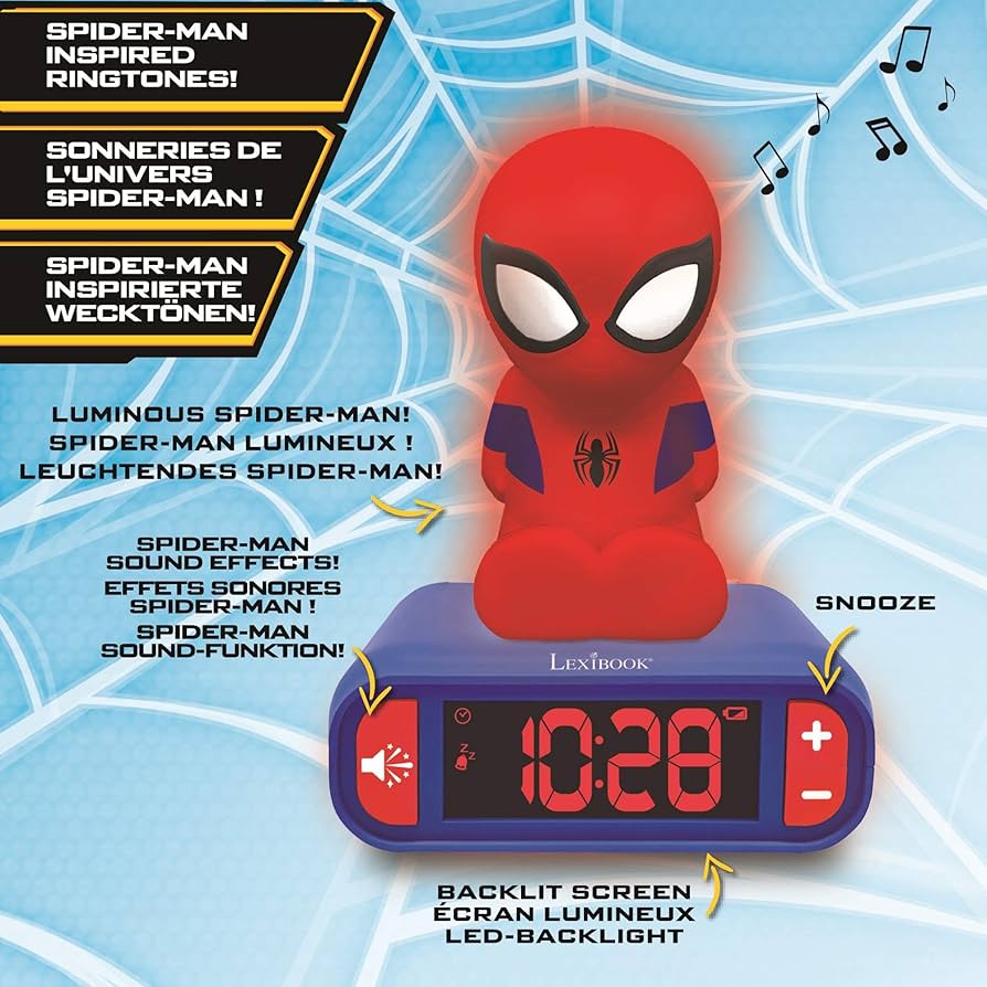 Amazon.com: LEXiBOOK - Marvel Spider-Man Digital Alarm Clock with
