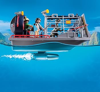 Amazon.com: PLAYMOBIL Enemy Airboat with Raptor Building Set