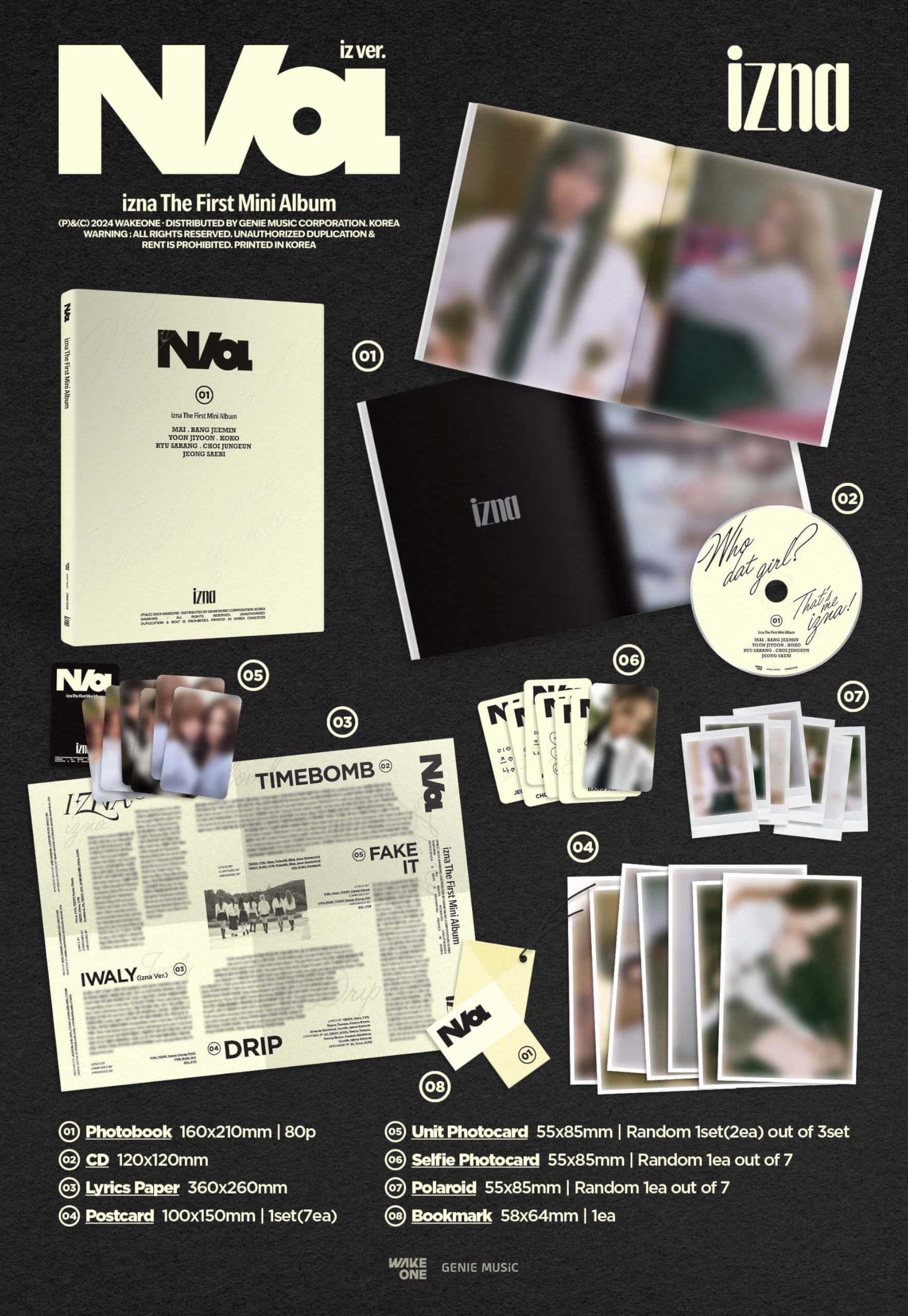 Amazon.com: izna Album - N/a iz Ver. + na Ver. Full Album Set
