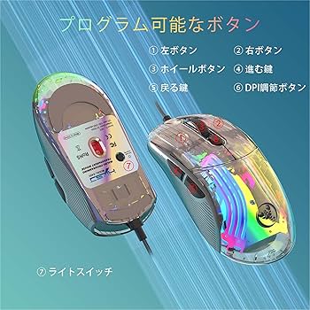Amazon | MAMBASNAKE X400 ゲーミングマウス 透明 スケルトン マウス
