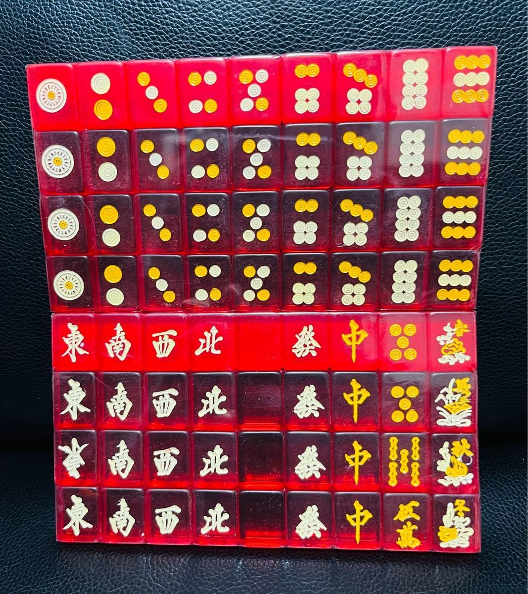 Amazon | 麻雀牌 ミニ麻雀牌セット 赤 透明牌 スケルトン クリア