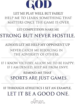 Amazon.com: Athlete's Prayer Wall Art Print : Home & Kitchen