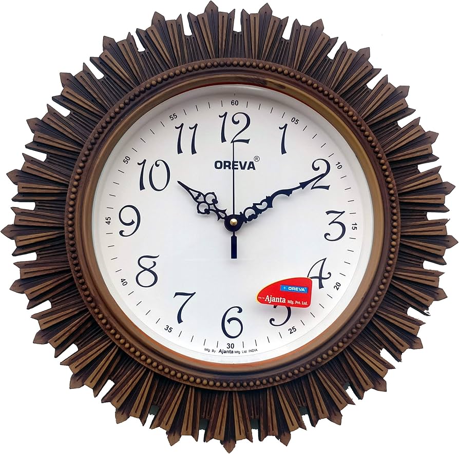 Amazon.com: Oreva Plastic Wooden Look Designer Wall Clock (32.5 x