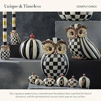 Amazon.com: MACKENZIE-CHILDS Owl, Fall Owl Decor for Home, Black