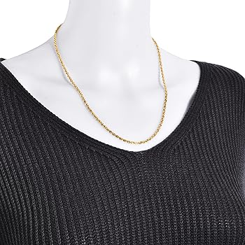 Amazon | [スペランツァ] K18 18金 ロープ ネックレス 2.6mm幅 選べる