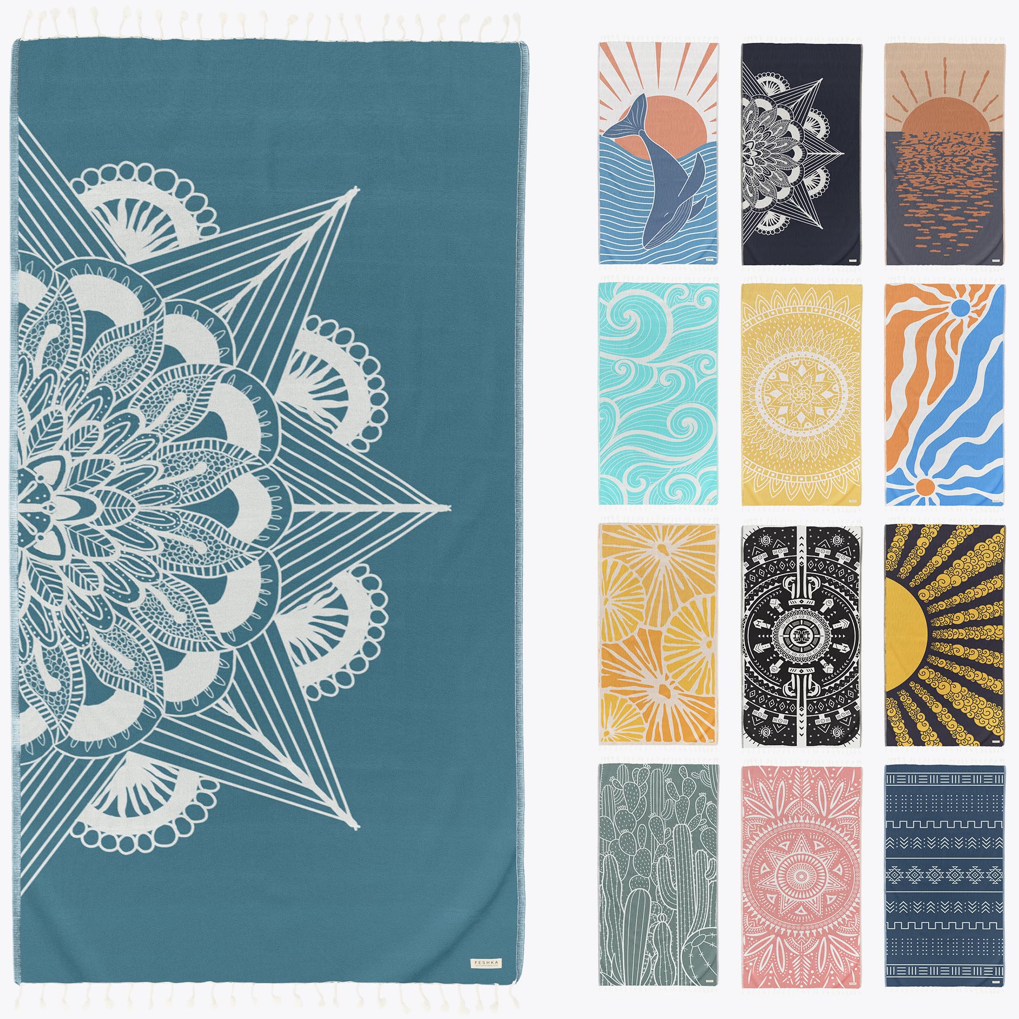 Amazon.com: FESHKA Sand Proof Turkish Beach Towel – Oversized