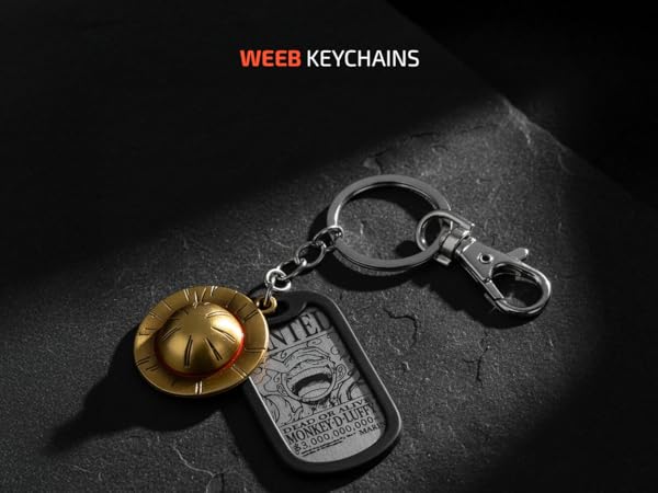 Amazon.com: Weeb Keychains One Piece Anime Keychain with Straw Hat