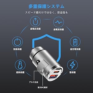 Amazon.co.jp: シガーソケット 30W 急速充電 2ポート USB-C & USB-A