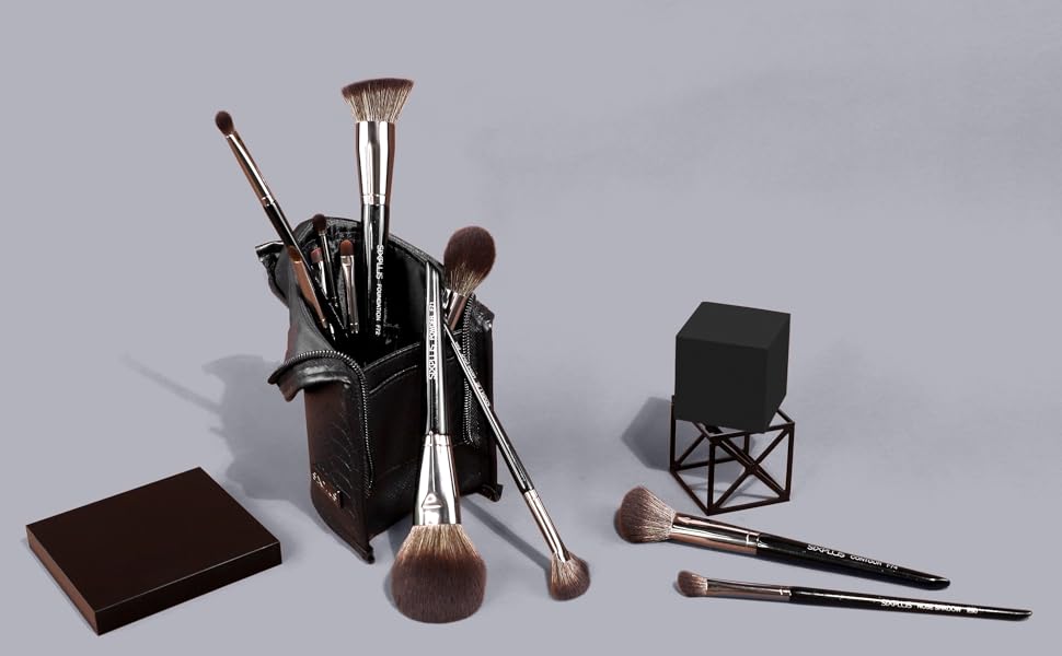 Amazon | SIXPLUS メイクブラシ 11 本セット Master シリーズ 自立式