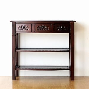 Amazon｜アンティーク 家具 棚 シェルフ コンソールテーブル 電話台