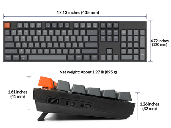 Amazon.com: Keychron K10 Full Size 104 Keys Bluetooth Wireless