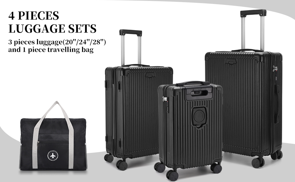 Amazon.com | ZXMOTO 3 Piece Hardside Luggage Set, Hardshell