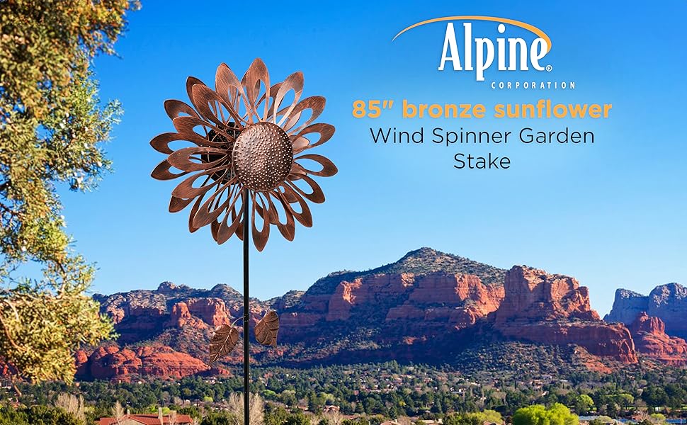 Amazon.com: Alpine Corporation SLL2660BZ Sunflower Wind Spinner
