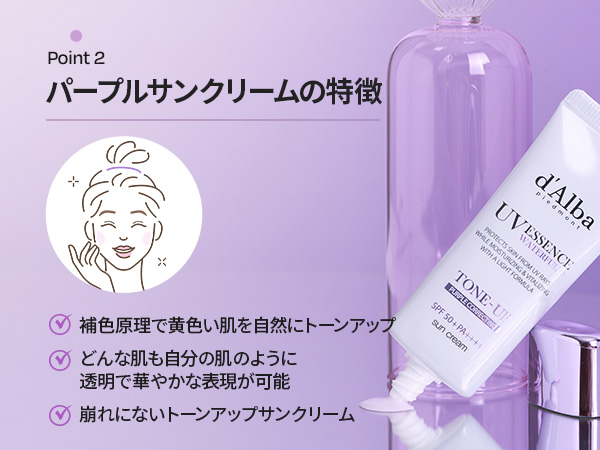 Amazon.co.jp: 【d'Alba公式】パープル(Purple) トーンアップサン