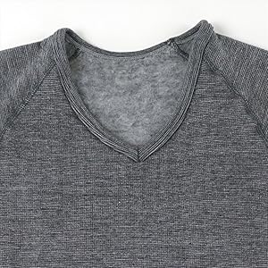 Amazon | もちはだ もちジョイ V首 長袖 シャツ 細微厚地 L～LL カーキ