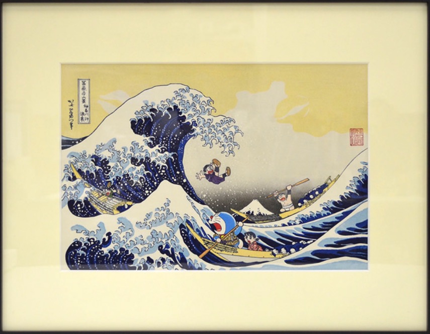 ドラえもん 浮世絵木版画（富嶽三十六景 神奈川沖浪裏） | - Japaaan