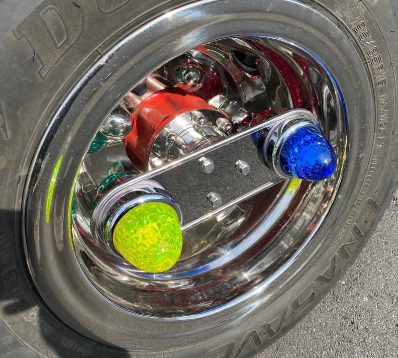 鏡面ステンレス 【16インチ】 ホイールマーカーステー 2枚セット 8mm丸