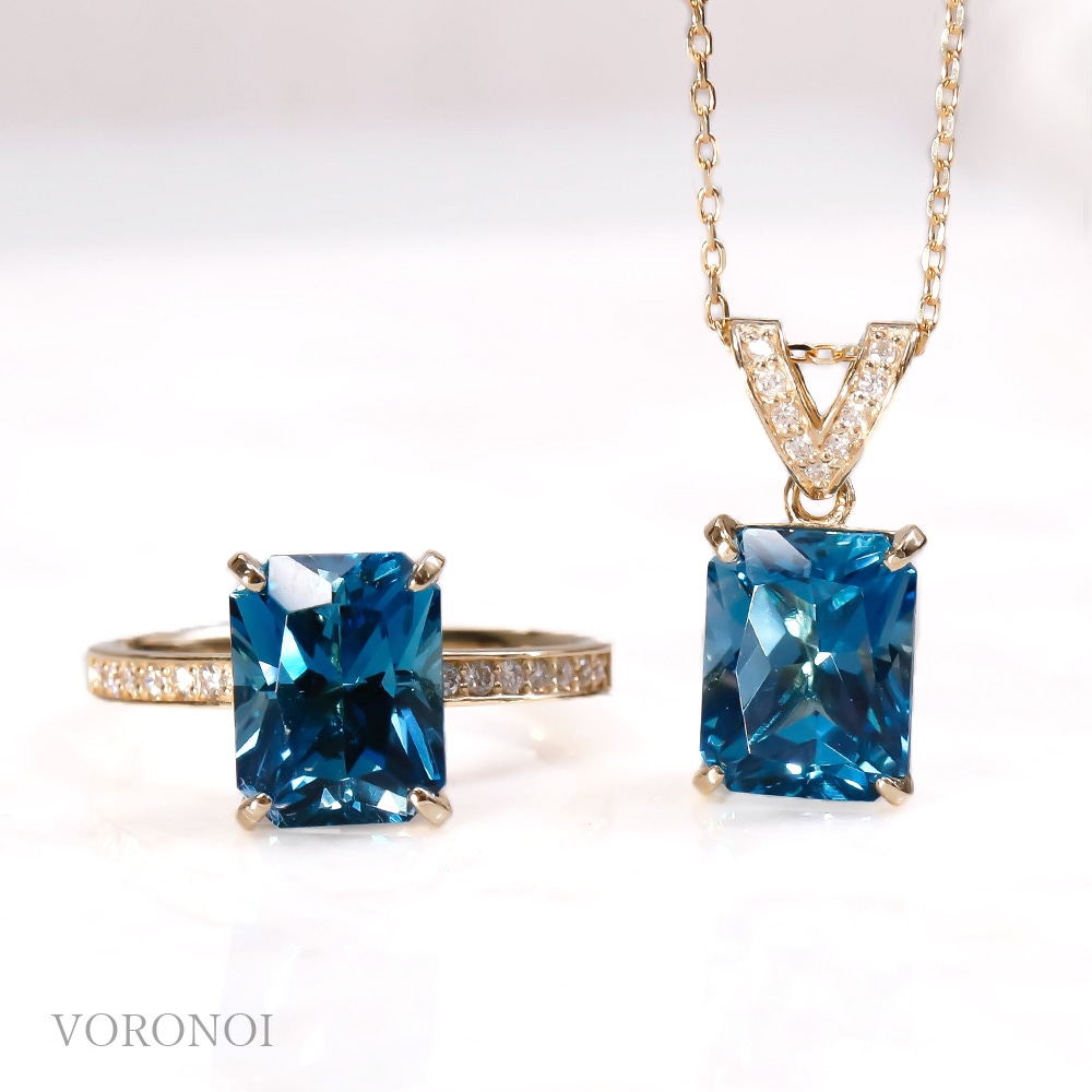 限定 ロンドンブルートパーズ × ダイヤモンド｜VORONOI エメラルド