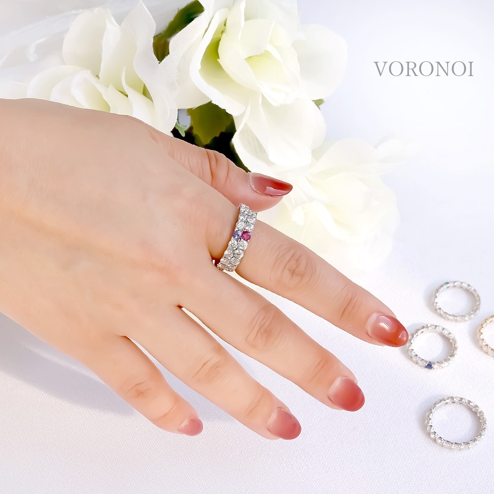 タンザナイト×モアサナイト K10 フルエタニティリング