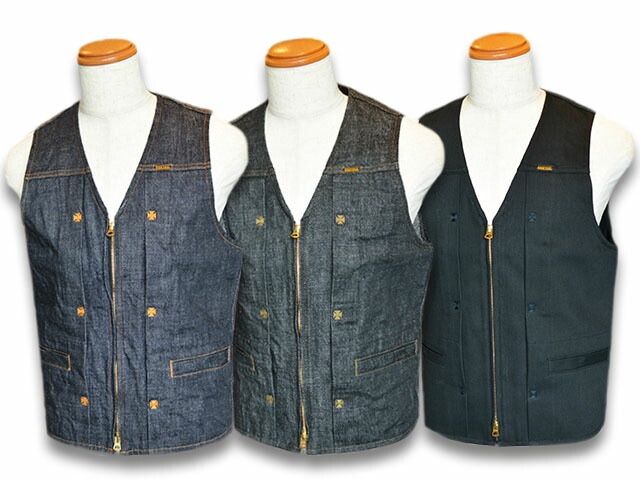 全3色【RED TAiL/レッドテイル】「Cross Denim Vest ”3rd”/クロス