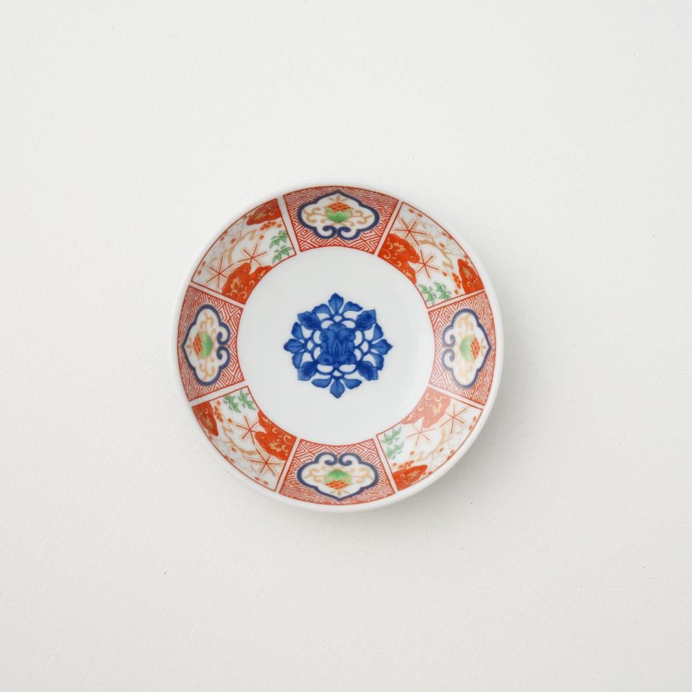 波佐見焼 染錦窓絵霊芝文 小皿｜ 四季折々のおしゃれな和食器通販