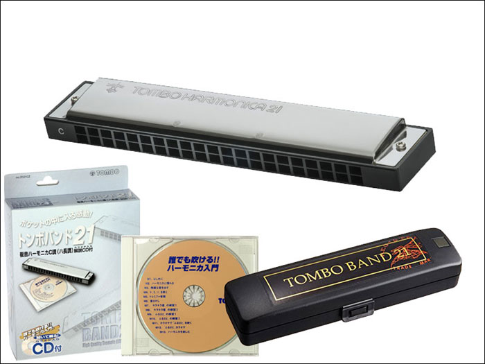 TOMBO 複音ハーモニカ トンボ・バンド21穴 解説CD付き入門セット No.3121CZ