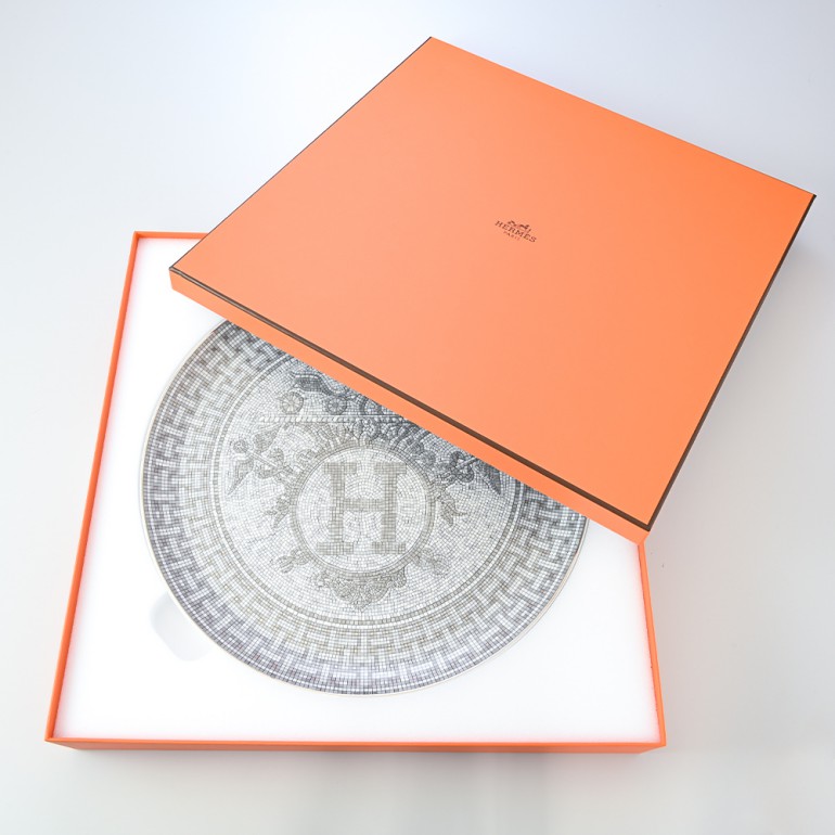 エルメス HERMES モザイク タルトプラッター プラチナ 035022P 32cm