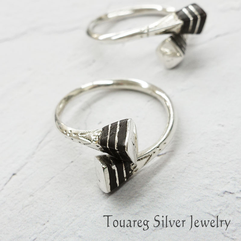 トゥアレグ シルバー リング 指輪 エボニーウッド 黒檀 13号 15号