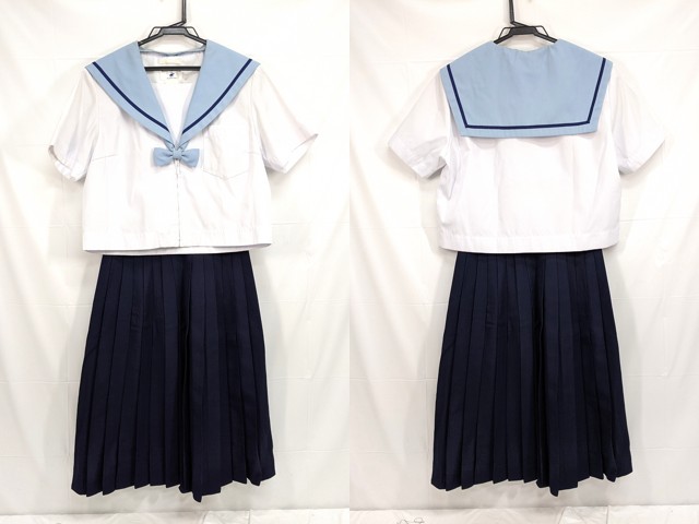 光ヶ丘中学校 リボン付き夏服セーラー服+冬服スカート/yt2474【12KFV
